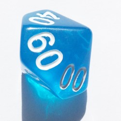 D10 Dice - Dé D10 100 transparent bleu 22mm