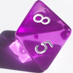 D8 Dice - Dé D8 violet transparent  22mm