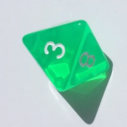 D8 Dice - Dé D8 vert transparent  22mm