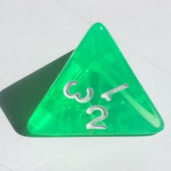 D4 Dice - Dé D4 vert transparent  22mm
