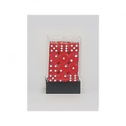36 mini dés rouges - Red Rounded Corners Opaque 12mm (36 Dice)